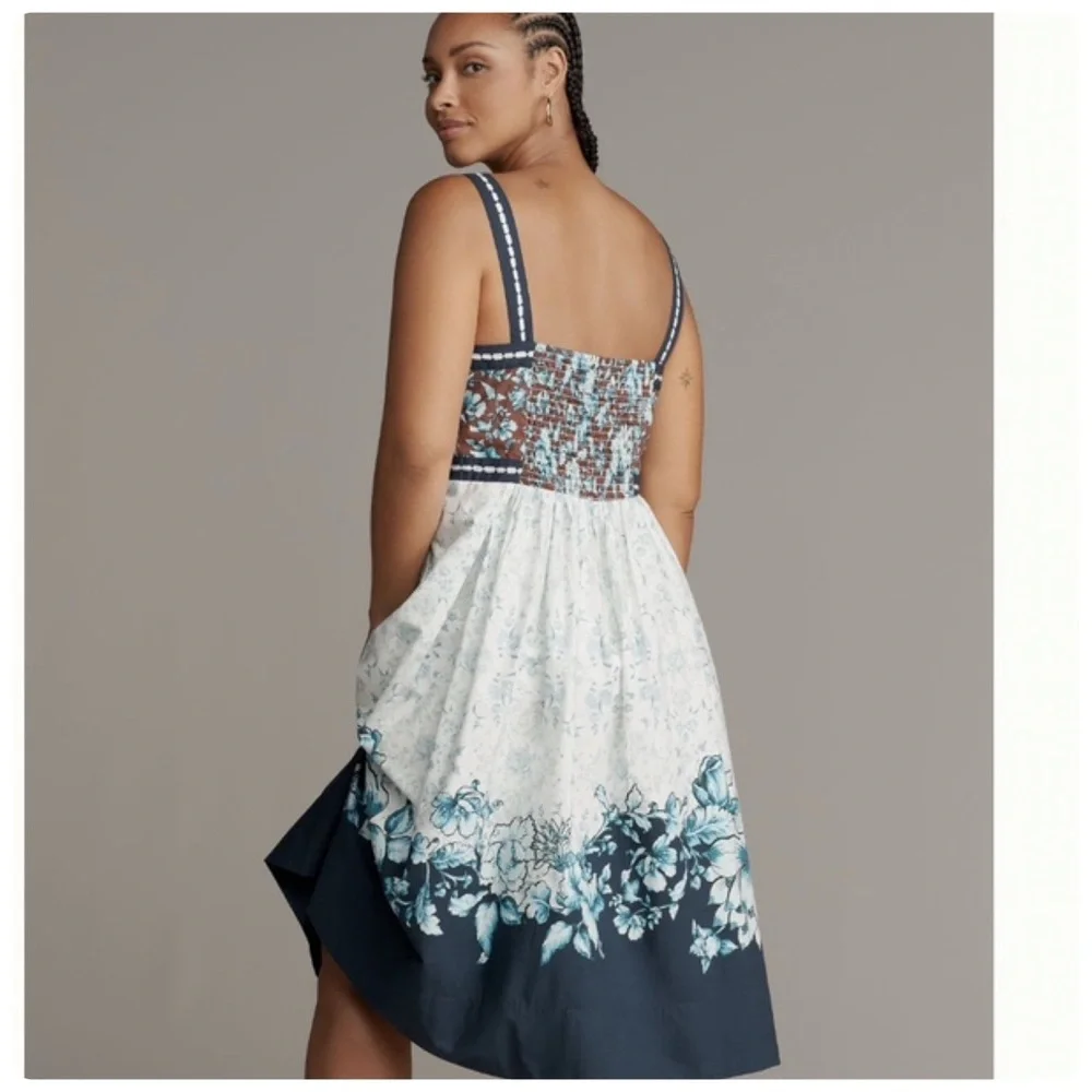 NWT Anthropologie Maeve Sleeveless Square-Neck Button-Front Midi Dress, L - Picture 8 of 14